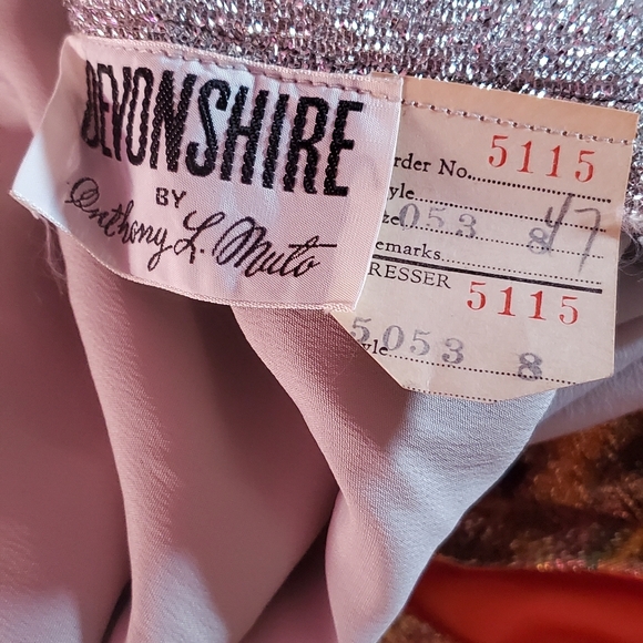 Vtg 60s Devonshire Anthony Muto Silver Mod Dress - Picture 10 of 10